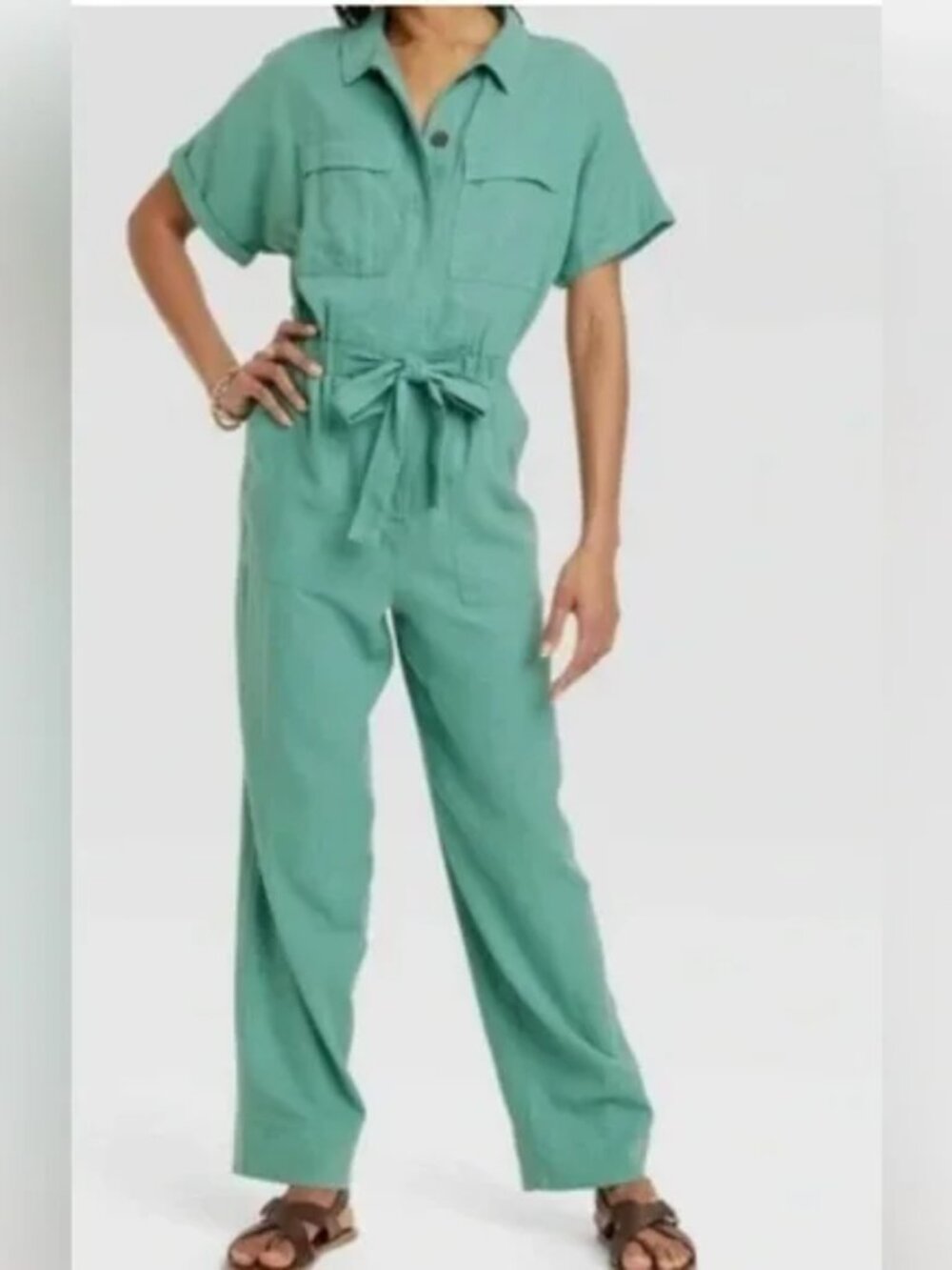 NWT Universal Thread Green Button-Up Jumpsuit size 12